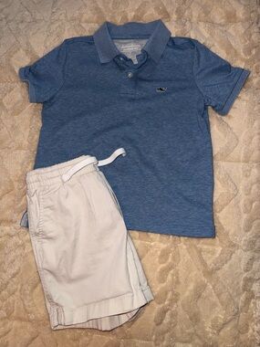Vineyard Vines Boys Heathered Blue Polo Shirt